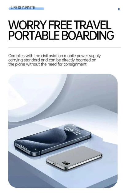 Xiaomi MIJIA 50000mAh Ultra Thin Power Bank for Magnetic Wireless Fast Charging LED Display Portable Battery For iPhone Samsung