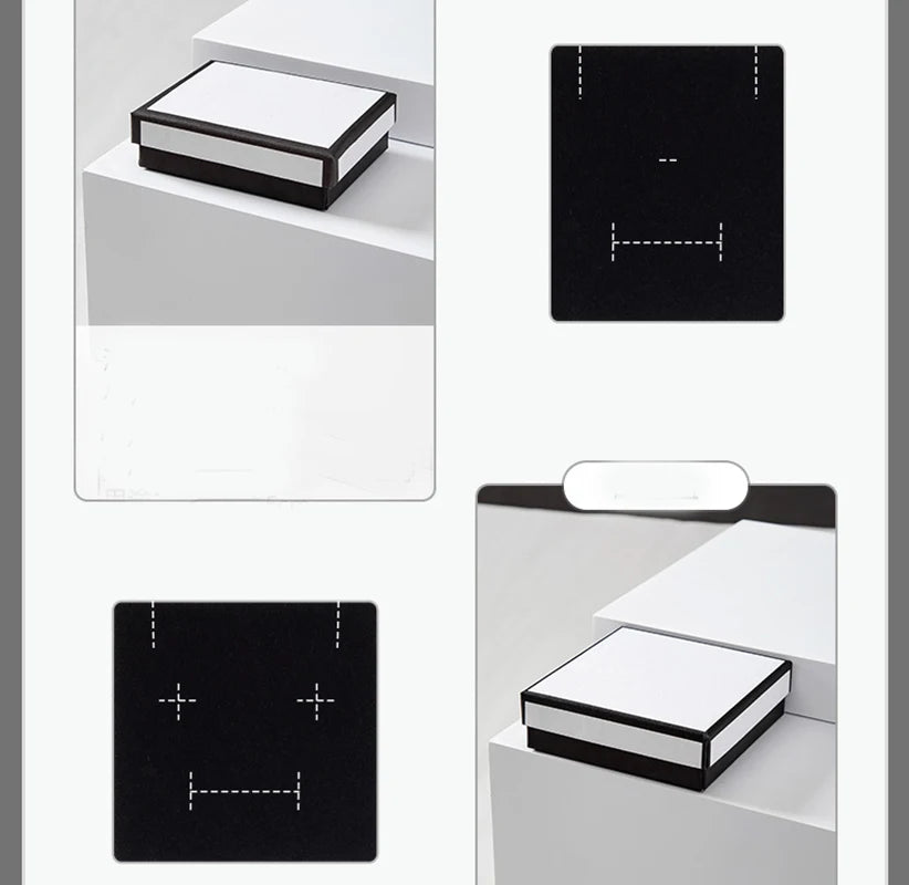 Simple Jewelry Box Earnail Ring Bracelet Necklace Black White Paper Jewelry Display Valentines Day Wedding Gift Packaging Box - AMULET RING STORE