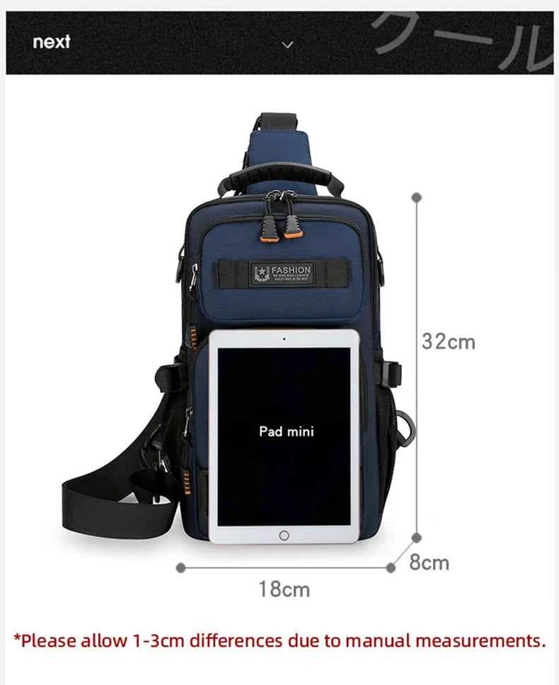 Male Multifunctional Sports Chest Bag Men's Lightweight Handbag  Multi Pockets Outdoor Hiking Climbing Cycling Crossbody Bags