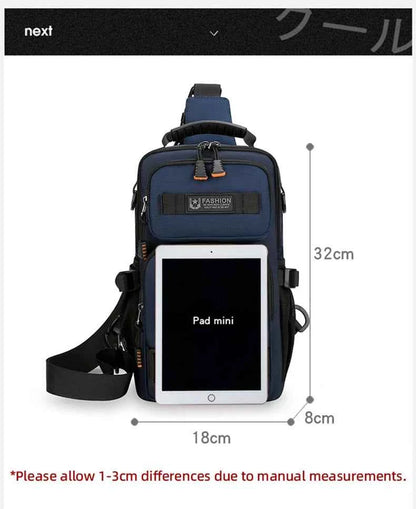 Male Multifunctional Sports Chest Bag Men's Lightweight Handbag  Multi Pockets Outdoor Hiking Climbing Cycling Crossbody Bags