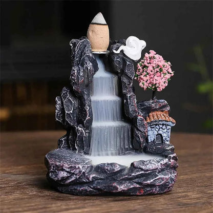 Waterfall Incense Burner Backflow Aromatherapy Home Decor Ornament with Incense Cones - Home Decorative Accessories - AMULET RING STORE