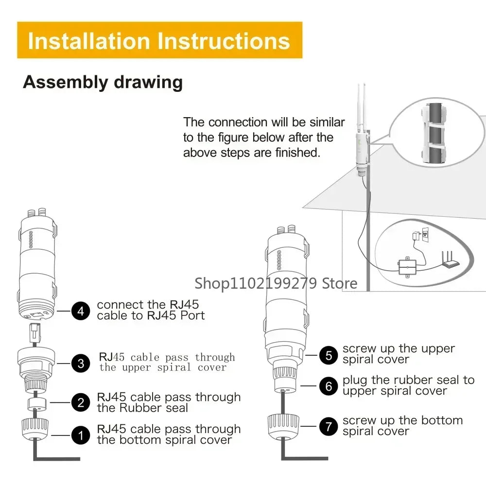 High Power AC600 Outdoor Wireless WiFi Repeater AP Router Dualdand 2.4G+5Ghz Long Range Extender POE Built in Lightning Arrester - AMULET RING STORE