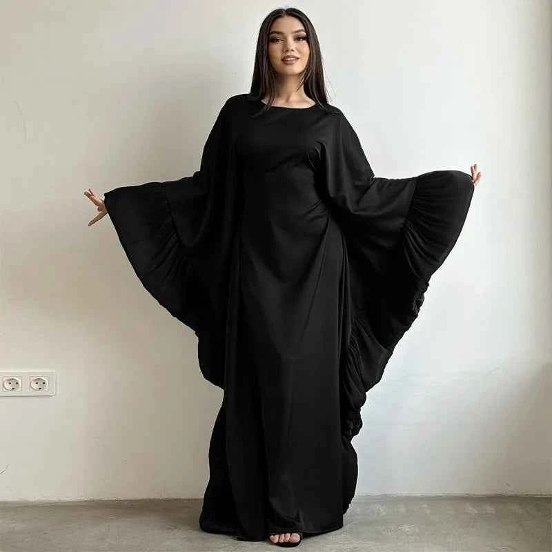 2025 Eid Arabic Muslim Women Modest Dress Luxury Dubai Abaya Islamic Party Lace-detailed Sleeves Robe Festival Turkey Outfit