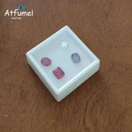 Transperant Square Diamond Jewelry Storage Box Stone Display Case Round Gemstone Organizer 1Pc Small Coin Ring Travel Gift Box - AMULET RING STORE