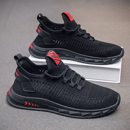 Flying Woven Men's Shoes Summer New Breathable Deodorant Mesh Shoes Men's sneaker Korean-style All-match Casual Running Shoes - AMULET RING STORE