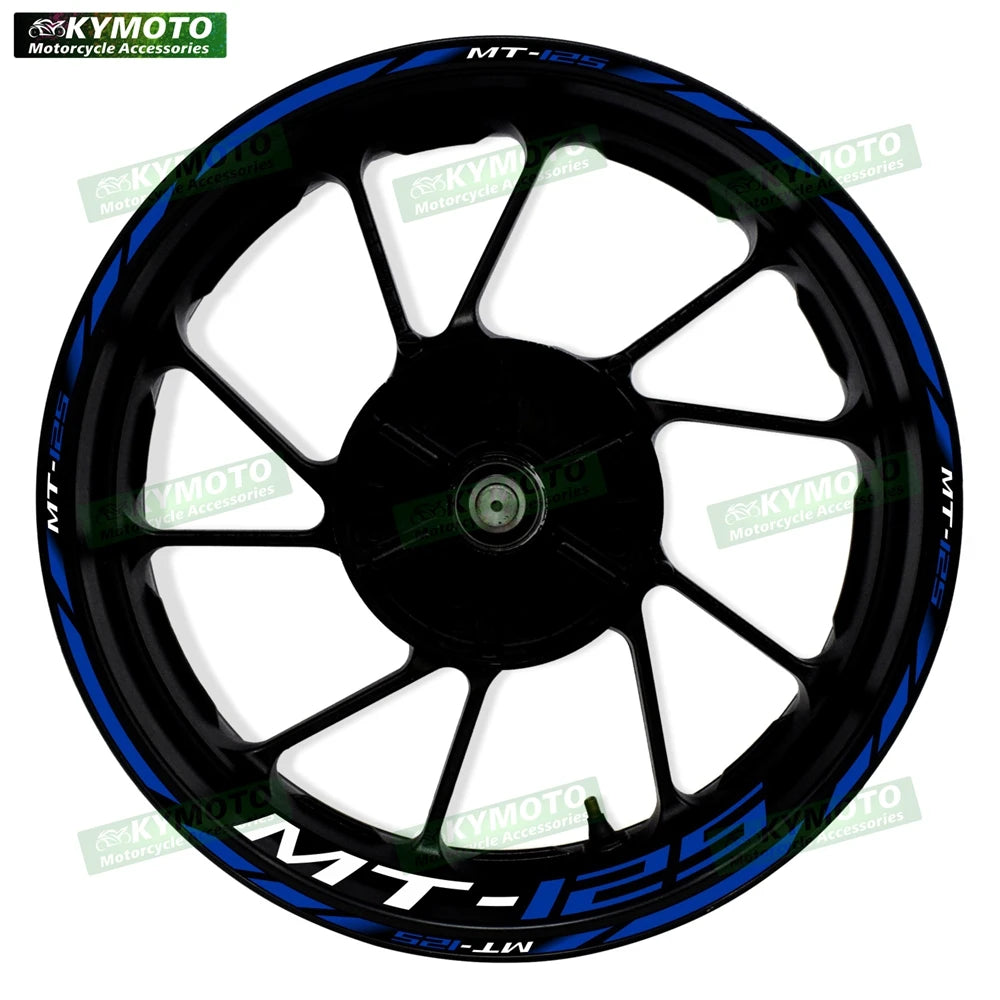 For Yamaha MT-125 MT125 motorcycle 17 inch front and rear wheel stickers modified waterproof reflective wheel rim stickers