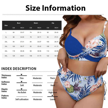 2024 New Plus Size Bikini Sets For Women Swimsuit Large Bathing Suits Two-Piece High Waist Push Up Bikini Set Sexy Separate