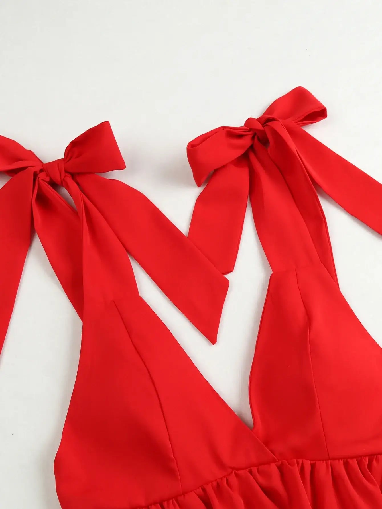 V-Neck Backless Beach Dress - Summer Beachwear - AMULET RING STORE