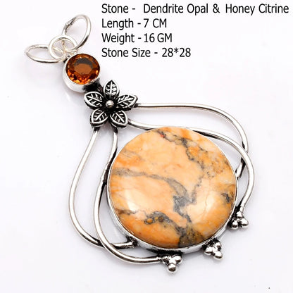 Genuine  Agate Labradorite Jasper Turquoise Rose Quartz Pendant