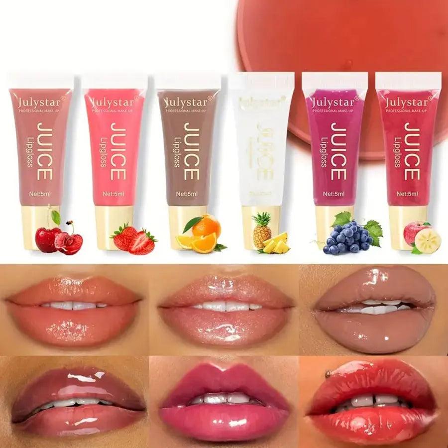 Watery Crystal Clear jelly Lip Oil Lip Balm Moisturizing And smoothingLip Lines Jelly Pout Lip Gloss Glass Lip Fruit Scent - AMULET RING STORE
