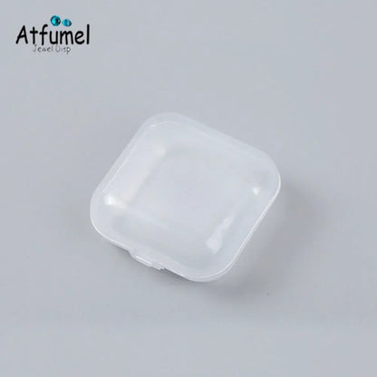 Transperant Square Diamond Jewelry Storage Box Stone Display Case Round Gemstone Organizer 1Pc Small Coin Ring Travel Gift Box - AMULET RING STORE