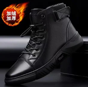 Men's Shoes Original Casual Leather Men Training Wear Resistant Sneakers Outdoor Male Treking Footwear Breathable Lace-up Shoes