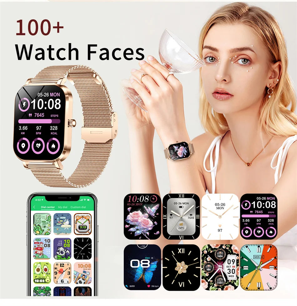 2025 New Xiaomi Fashion Women Smartwatch AMOLED HD Screen Heart Rate Blood Oxygen Monitoring BT Call Sports Smartwatch Woman