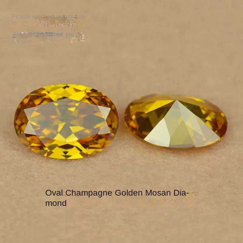 1CT colored diamond moissanite oval pigeon egg moissanite irregular naked stone gemstone jewelry accessories