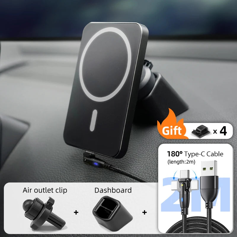 15W Magnetic Wireless Car Charger Mount Adsorbable Phone For iPhone 15 14 13 Pro Max adsorption Fast Wireless Charging Holder
