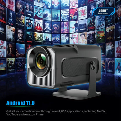 FGHGF HY320 Mini Upgrade Native 720P Android 11 Projector 300ANSI Wifi6 BT5.0 4K Cinema Outdoor Portable 180 ° Rotable Projector
