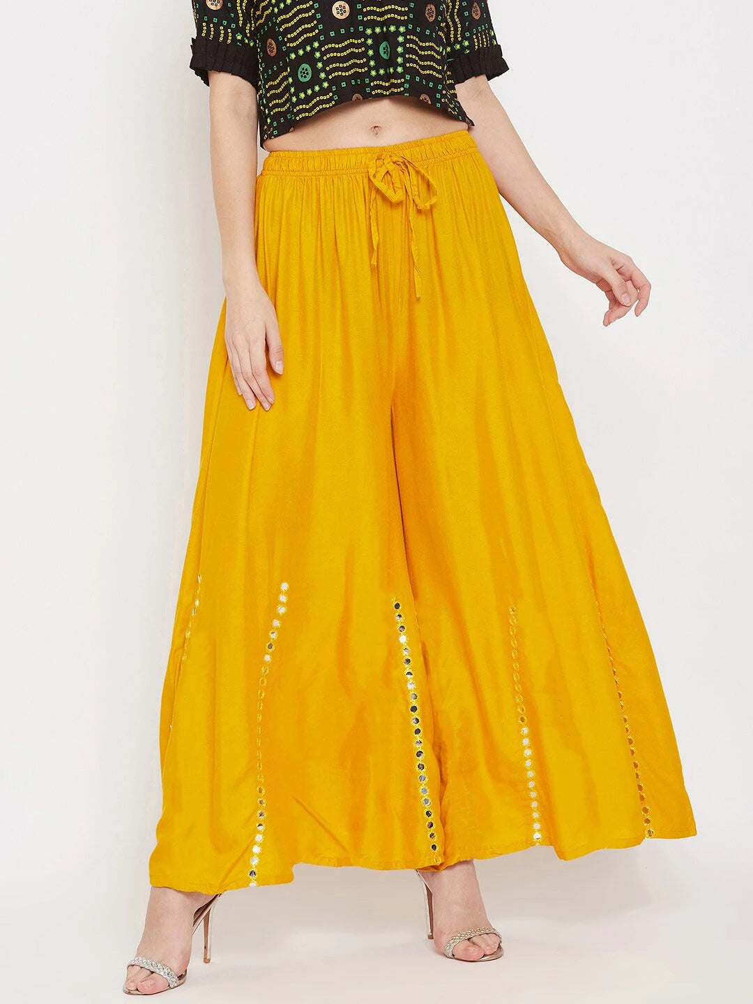 Indian Saree Long Cotton Silk Yellow Ethnic Style Thin Breathable Top Pants Scarf Indian Sari Traditional Indian Clothing Set