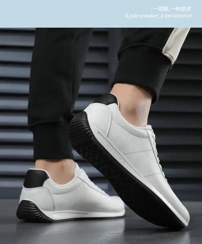 Leisure Running Summer Fashion Anti Slip Mountaineering PU Leather Sports Shoes Tennis Trend Hot Selling Men White Flat Shoes - AMULET RING STORE