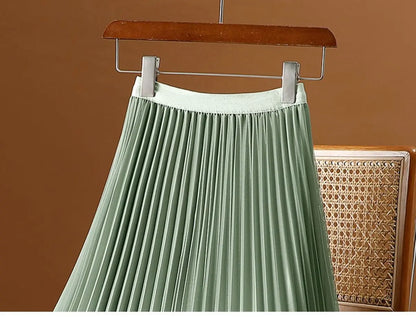 2023 Summer Tulle Mesh Gradient Skirt High-end High Waist Long Skirt Elegant Evening Party Sexy A-line Pleated Skirts Women Boho