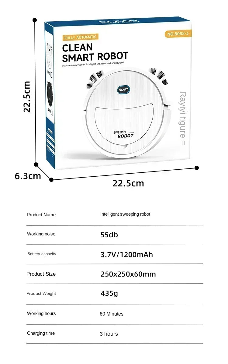 Intelligent Robot Cleaner USB Three in One Sweeping and Mopping Robot Cleaner Kitchen Robots Electric Floor Mop Home Appliance - AMULET RING STORE