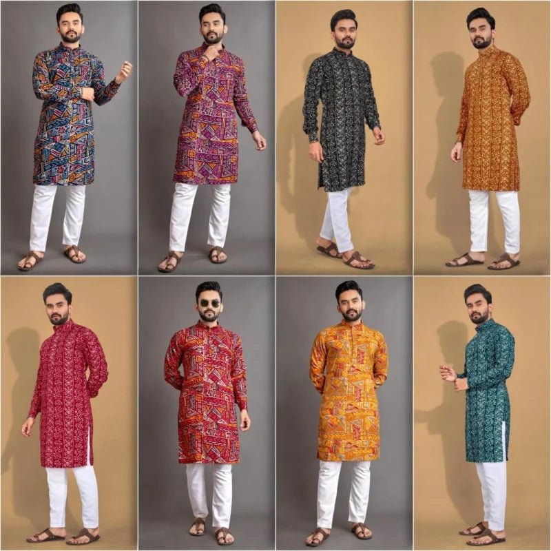 2025 Men's Clothing Stand Collar Golden Print Long Sleeve Shirt Trendy Hip Hop Casual Clothes Ethnic Style Mid-Length Top