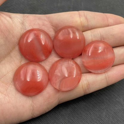5-Piece 25MM Natural Stone Cabochon Set - DIY Jewelry Making