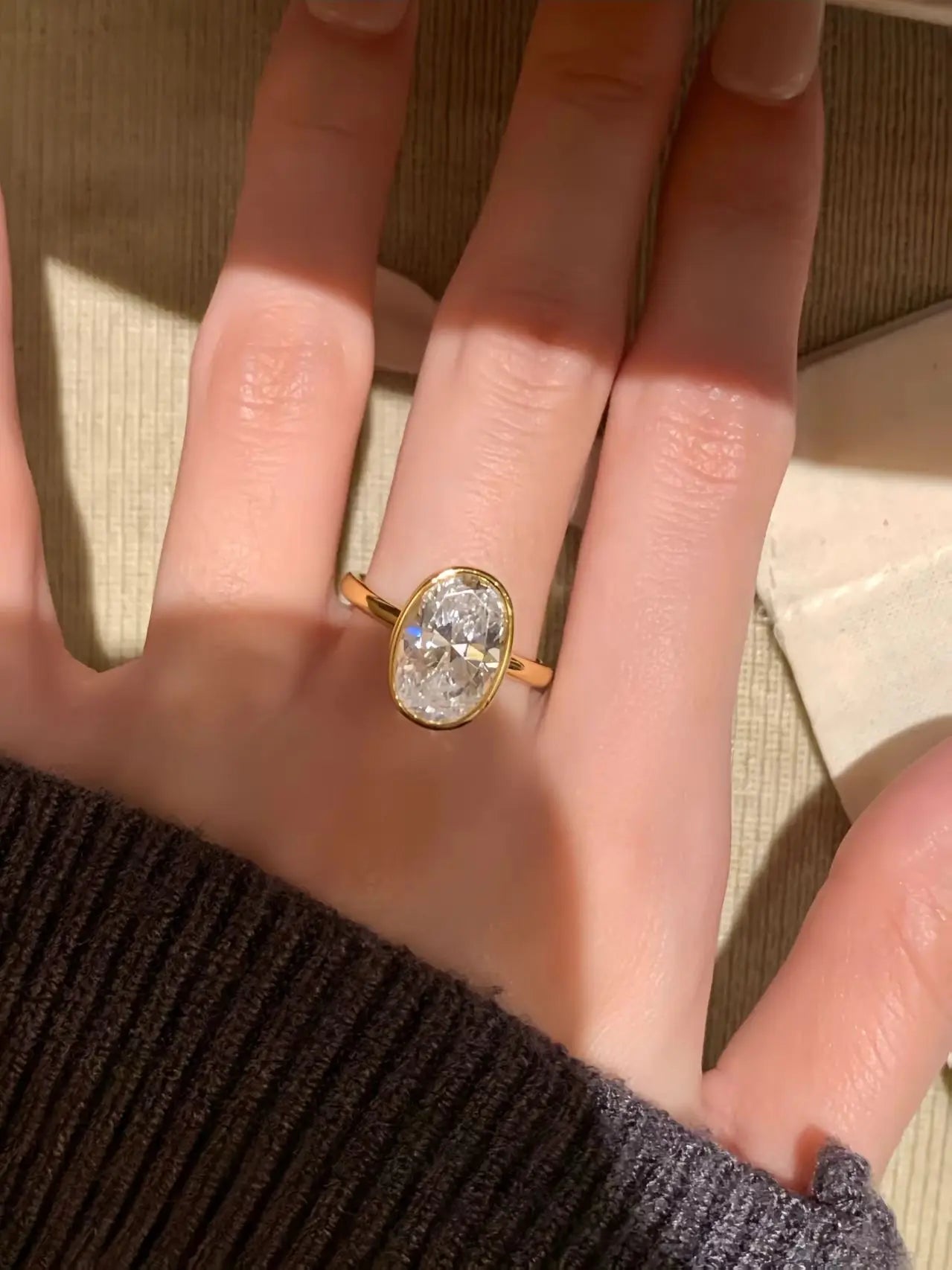 925 Sterling Silver Zircon Fashionable Delicate Simple Oval Ring for Women Engagement Wedding Luxury High Quality Fine Jewelry