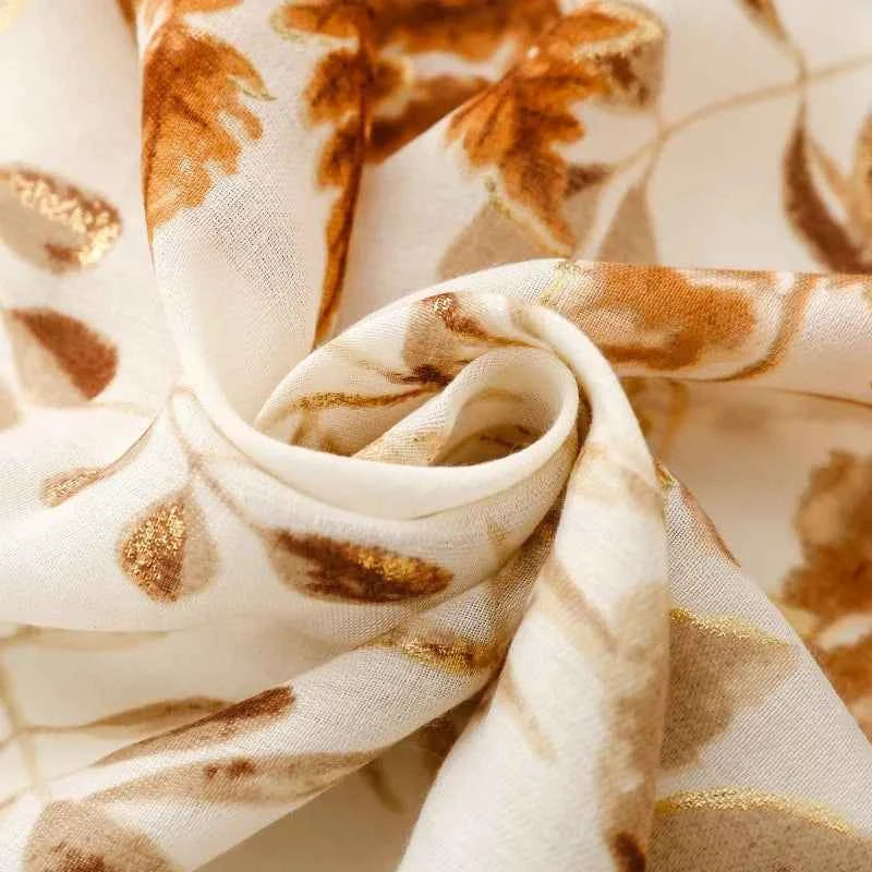 Winter Lurex Leaf Floral Fringe Cotton Viscose Shawls Scarf Lady High Quality Wrap Pashmina Stole Bufandas Muslim Hijab 180*90Cm