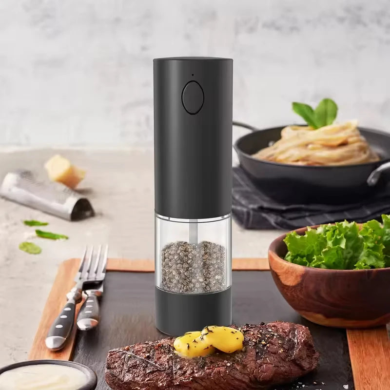 1/2PCS Electric Salt And Pepper Grinder with LED Light Gravity Sensing Adjustable Spice Mills Cordless Automatic Kitchen Gadget - AMULET RING STORE