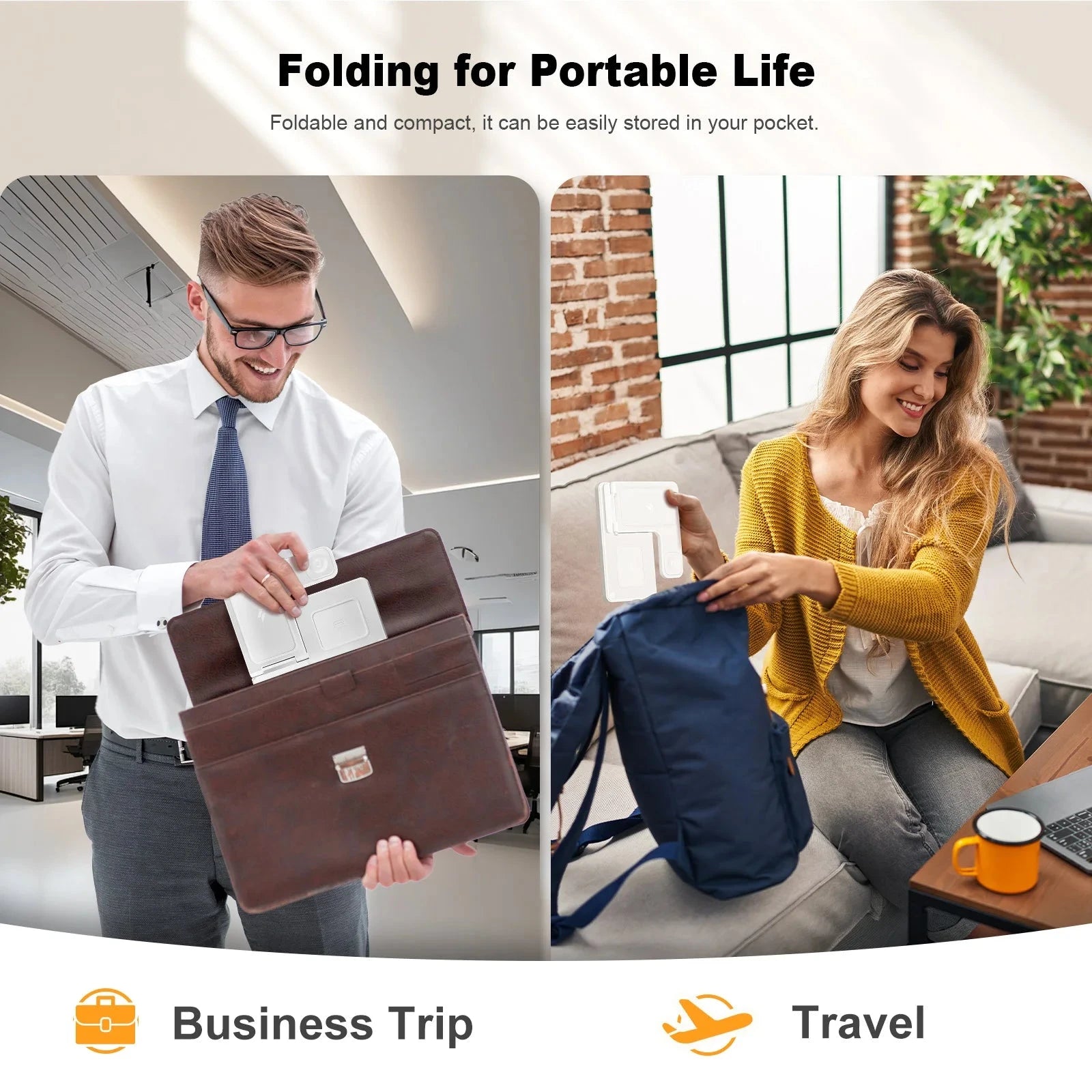 Magnetic Wireless Charger Fast 18W Adapter QC3.0 Certified Foldable Sleep-Friendly iPhone11-15 XS 8 Plus Samsung Galaxy iWatch