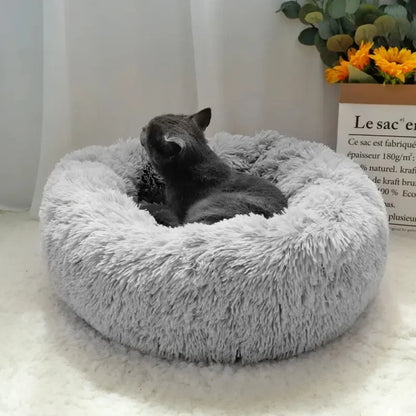 Round Cat Beds House Soft Long Plush Best Pet Dog Bed For Dogs Basket Pet Products Cushion Cat Bed Cat Mat Animals Sleeping Sofa - AMULET RING STORE