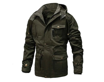 Winter Men's Warm Padded Jackets Fashion Men Fleece Lined Thermal Hooded Coats Men Mountain Ski Windbreaker Jackets Clothing