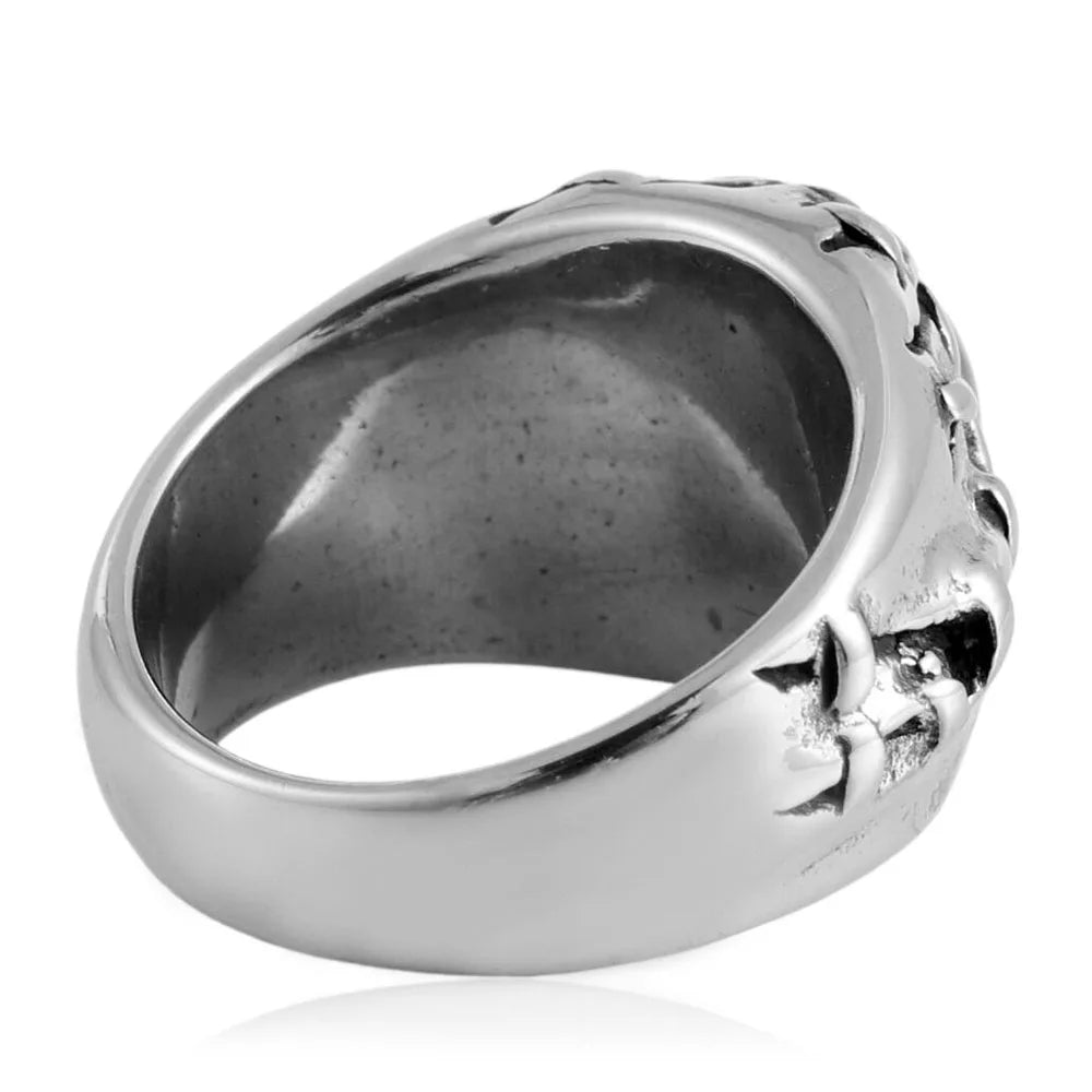 European and American stainless steel ring Retro punk men's devil eye titanium steel ring