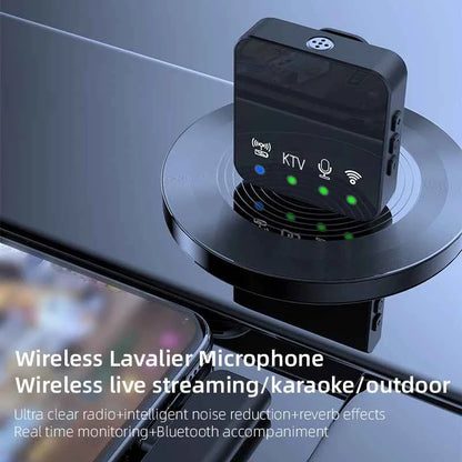 Wireless Lavalier Microphone Portable Audio Video Recording Mini Mic for iPhone Android Phone Outdoor Live Broadcast K Song Mic