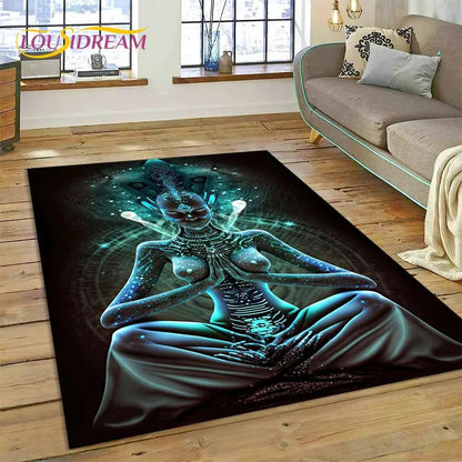 Naturalize Yoga Zen Meditation Rainbow 7 Chakra Carpet Rug for Home Living Room Bedroom Sofa Doormat Decor,Area Rug Non-slip Mat