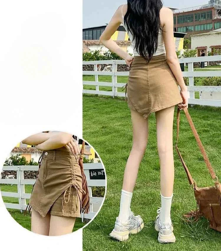 Sexy Culotte Denim Shorts for Women New In Jorts Y2k Harajuku Korean Style Youthful 2000s Clothes Classic Short Jean Pants Woman