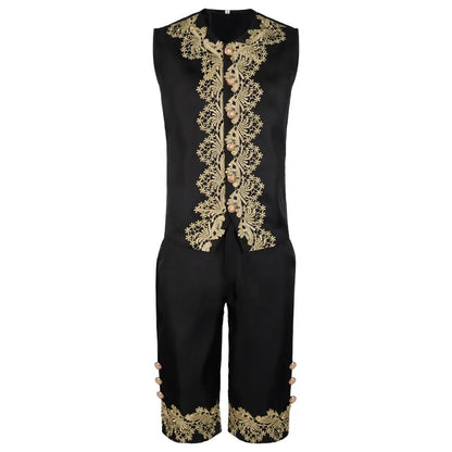 2025 New Medieval Vintage Prince Lace Suits for Men and Women, Halloween Performance Cosplay Three Piece Set(Blazer+Vest+Pants)