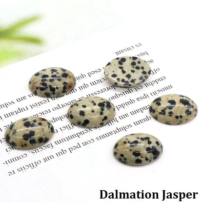 5pcs/Lot Natural Crystals Stone Oval Cabochon Beads Flat Back Cab Cameo DIY Ring Pendant Necklace Jewelry Making Accessories