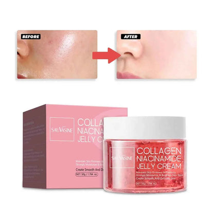 50g Collagen Niacinamide Jelly Cream Deep Moisturizing Pore Shrinking Brightening Niacinamide Gel  Lifting Firming Face Skin Car