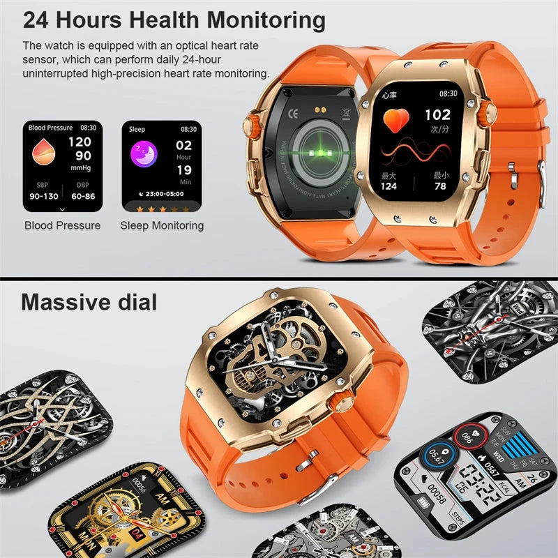 2024 Outdoor Sports Smart Watch Men 1.91 inch Screen Bluetooth Calling Waterproof Travel AI Voice Men Smartwatch For IOS Android