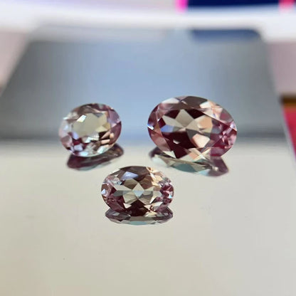 Top Lab Grown Alexandrite Stone Oval Shape Purple Color Charms Beads for Diy Jewelry Making Materials Selectable Certificate