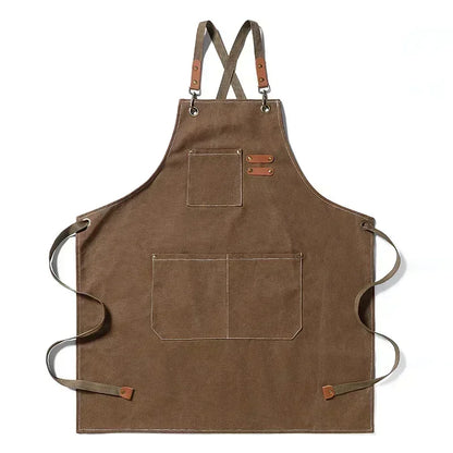 Customized apron New Fashion Canvas Kitchen Aprons For Woman Men Chef Work Apron For Restaurant Bar Shop Cafes Studios Uniform - AMULET RING STORE