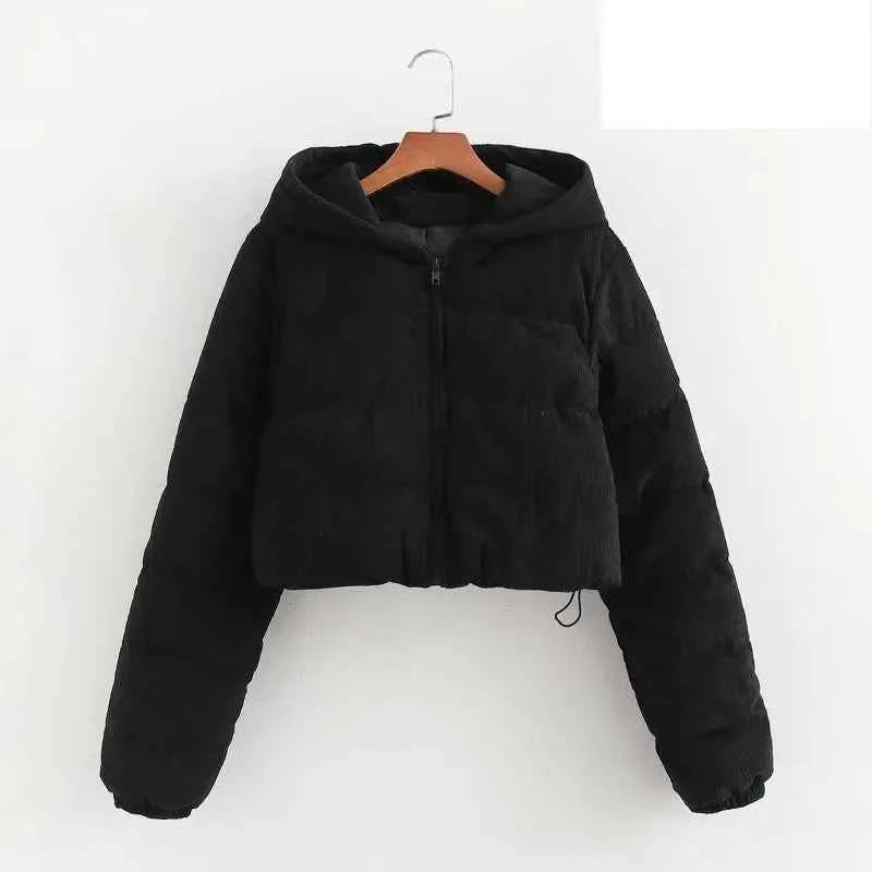 Padded Coat Casual Hooded Coat For Women Elegant Luxury Women's Coats Warm Woman Winter Coats Black Short Snow Parka