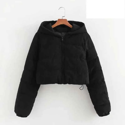 Padded Coat Casual Hooded Coat For Women Elegant Luxury Women's Coats Warm Woman Winter Coats Black Short Snow Parka