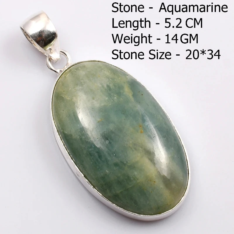 Genuine  Amaquarine  Pendant Hand Made Women Jewelry gift