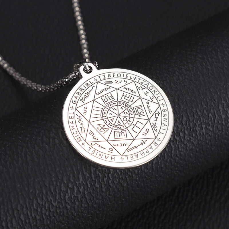 Exquisite Stainless Steel 7 Archangel Seal Necklace