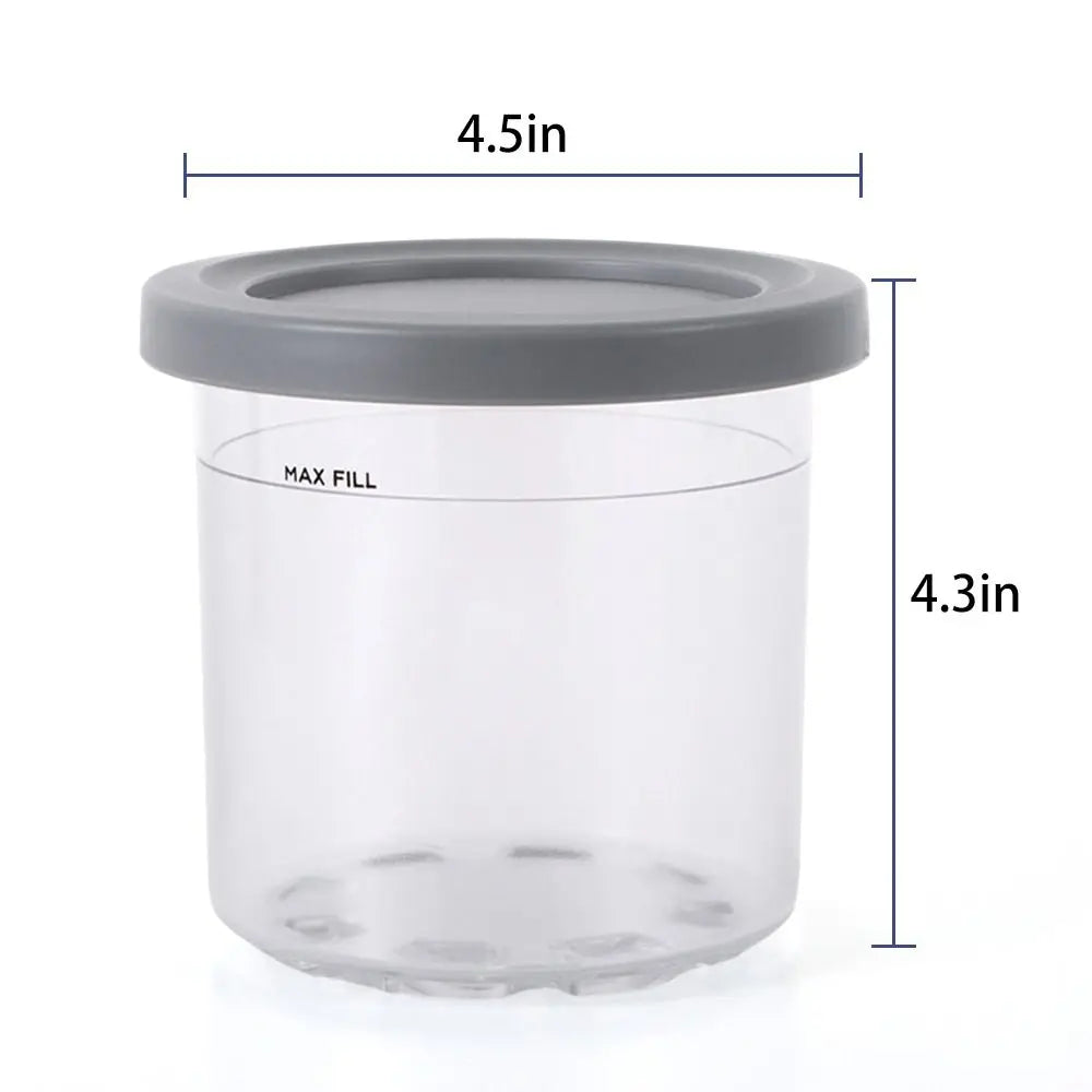 2/4pcs Ice Cream Pints Cup Ice Cream Containers With Lids For Ninja Creami Pints For Nc301 Nc300 Nc299amz Series Ice Cream Maker - AMULET RING STORE