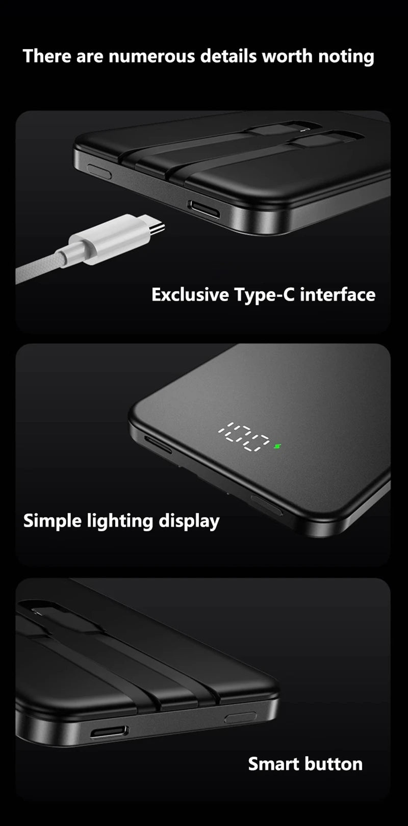 ONEPLUS 10000mAh Wireless Magnetic Power Bank Super Fast Charging Real Large Capacity Portable Battery Charger For iPhone Huawei - AMULET RING STORE