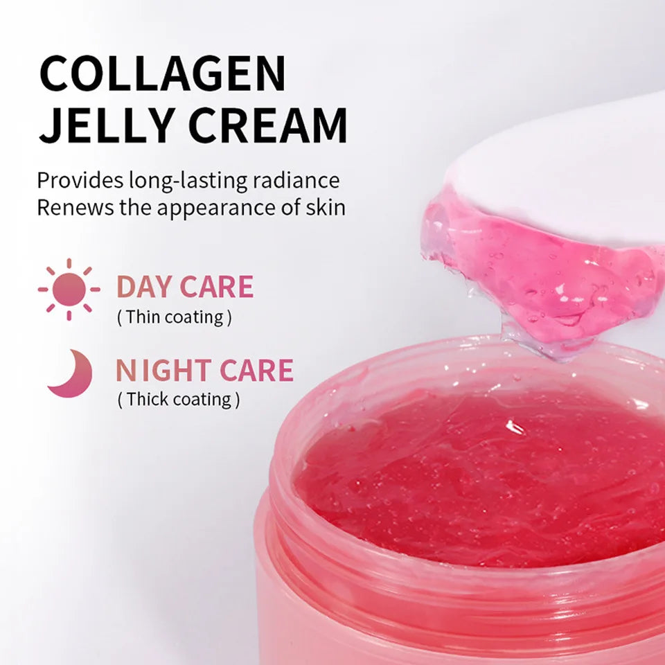 Collagen Jelly Cream Niacinamide Collagen Moisturizing Tender Skin Care Shrinks Pores Brighten Face Cream Korean With Spoon 100g - AMULET RING STORE