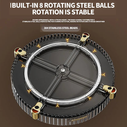 Kitchen Spice Rack Double Layer 360° Rotating Seasoning Holder Large Capacity Shelf Snacks Cosmetics Office Bathroom Storage - AMULET RING STORE